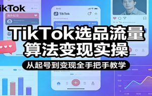 TikTok选品流量算法变现实操，从起号到变现全手把手教学