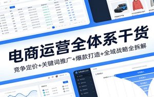 电商运营全体系干货，竞争定价+关键词推广+爆款打造+全域战略全拆解