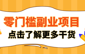 非常适合普通人的低成本副业项目，藏在身边的零门槛商机，小白也能上手月入过万