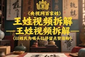 央视网百家姓–王姓视频拆解，以姓氏为噱头拉停留点赞涨粉