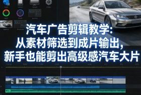 汽车广告剪辑教学：从素材筛选到成片输出，新手也能剪出高级感汽车大片