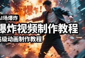 AI场景爆炸视频制作教程，利用人物实拍视频制作出高级的动画特效