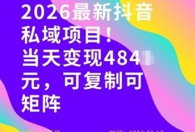 26年最新抖音私域玩法，当天变现4张+，可复制可粘贴，新手小白可做