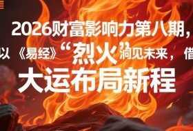 2026财富影响力第八期,以《易经》智慧洞见未来,借“离火”大运布局新程