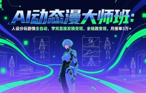 （17402期）AI动态漫剧大师班：人设分镜剧情全自动，学完直接发稿变现，全链路变现，月接单3万+