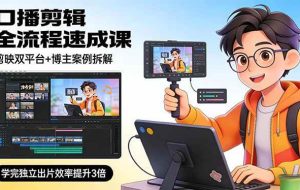 (17420期)口播剪辑全流程速成课,剪映双平台+博主案例拆解,学完独立出片效率提升3倍