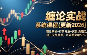 (17431期)缠论实战系统课程(更新2026),理论解析+行情分解+买卖点捕捉,提升交易胜率,月收益突破50%