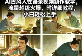 AI古风人性语录视频制作教学,流量超级火爆,附详细教程,小白轻松上手