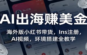 AI出海赚美金：海外版小红书带货，Ins注册，AI视频，环境搭建全教学