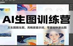 AI生图训练营：文生图图生图，高精度提示词，零基础快速出图