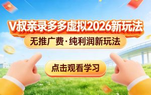 （17445期）0 成本起步！拼多多虚拟电商新玩法，V 叔带你日入三张
