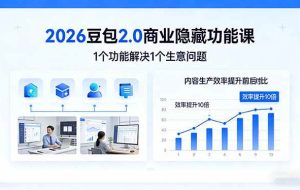 （17452期）2026豆包2.0商业隐藏功能课，1个功能解决1个生意问题，内容生产效率提升10倍
