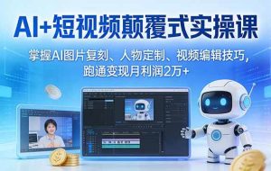 （17454期）AI+短视频颠覆式实操课：掌握AI图片复刻、人物定制、视频编辑技巧，跑通变现月利润2万+