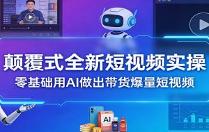 颠覆式全新短视频实操，零基础用AI做出带货爆量短视频