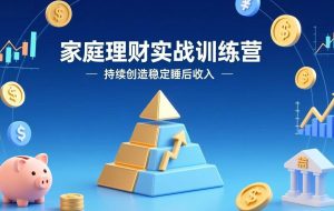 （17486期）家庭理财实战训练营：从0到1建体系，三阶进阶层层递进，助你持续创造稳定睡后收入