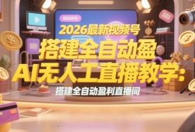 2026最新视频号AI无人直播教学：搭建全自动盈利直播间，低成本开启副业变现