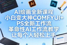 AI绘画全新课程，小白变大神COMFYUI+PS全新工作流，革命性AI工作流教学，让每个人轻松上手