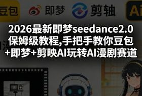 2026最新即梦seedance2.0保姆级教程,手把手教你豆包+即梦+剪映AI玩转AI漫剧赛道