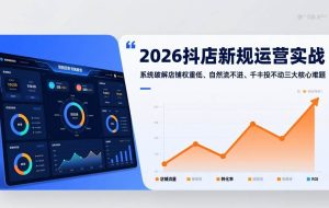 （17502期）2026抖店新规运营实战：系统破解店铺权重低、自然流不进、千川投不动三大核心难题