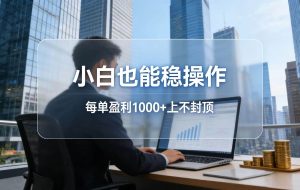 （17508期）2026新项目，小白也能稳操作，每单盈利1000+上不封顶