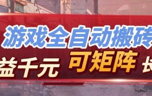 （17509期）【独家技术】游戏全自动搬砖变现，日收益千元，可矩阵，长期稳定！