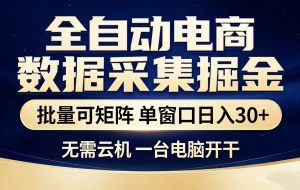 【站长推荐】全自动电商数据采集掘金 批量可矩阵 单窗口轻松日入30+