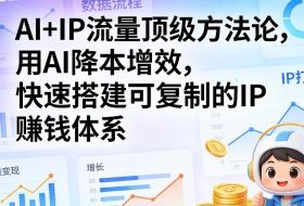 AI+IP流量顶级方法论，用AI降本增效，快速搭建可复制的IP賺钱体系