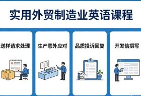 实用外贸制造业英语课程，教你专业处理送样请求、应对生产意外、回复品质投诉、撰写开发信等