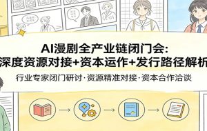 AI漫剧全产业链闭门会：深度资源对接+资本运作+发行路径解析