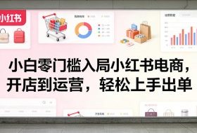 小白零门槛入局小红书电商，开店到运营，轻松上手出单