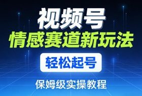 视频号情感赛道新玩法，轻松起号，保姆级实操教程