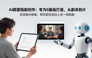 （17564期）AI颠覆短剧创作：专为0基础打造，从剧本到成片全流程AI赋能，帮你轻松拍出人生第一部短剧