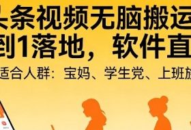 头条视频自动化AI无脑搬运：从0到1落地，软件直接给【揭秘】