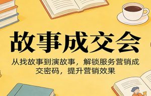 《故事成交会》从找故事到演故事，解锁服务营销成交密码，提升营销效果