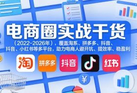 电商圈实战干货（2023-2026年），覆盖淘系、拼多多、抖音、小红书等多平台，助力电商人避开坑、提效率、稳盈利
