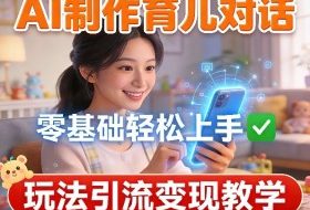AI制作育儿对话，零基础轻松上手，玩法引流变现教学