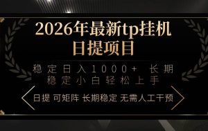 （17578期）2026年最新tp挂机日提项目：稳定日入1000+小白轻松上手