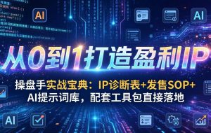 （17593期）操盘手实战宝典：IP诊断表+发售SOP+AI提示词库，配套工具包直接落地，从0到1打造盈利IP