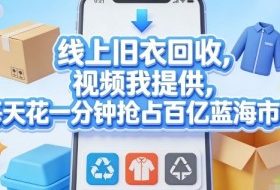 线上旧衣回收，视频我提供，每天花一分钟抢占百亿蓝海市场【揭秘】