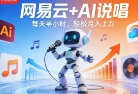 网易云+AI说唱，每天半小时，AI内容创作+流量变现，轻松月入1W
