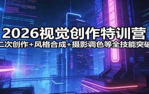 2026视觉创作特训营：二次创作+风格合成+摄影调色等全技能突破