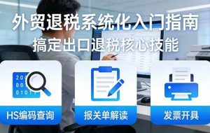 （17601期）外贸退税系统化入门指南：HS编码查询+报关单解读+发票开具，一套课程搞定出口退税核心技能