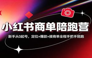 小红书商单陪跑营：新手从0起号，定位+爆款+接商单全程手把手陪跑