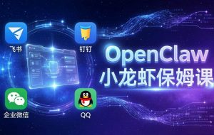 （17614期）OpenClaw小龙虾保姆课： Windows/macOS/Linux/Docker全系统安装，飞书+钉钉+企业微信+QQ 全接入