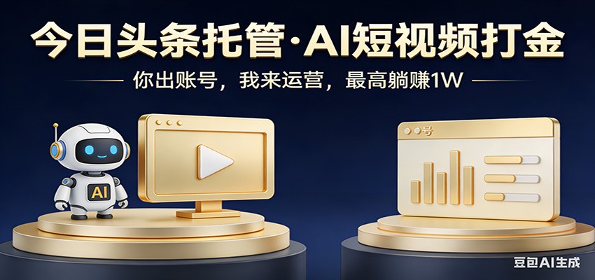 头条号AI托管,我提供作品,你提供账号,每天5分钟发布,小白躺赚3000+ 头条号AI托管,我提供作品,你提供账号,每天5分钟发布,小白躺赚3000+