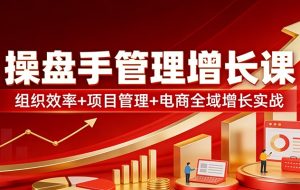 操盘手管理增长课：组织效率+项目管理+电商全域增长实战