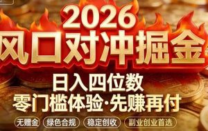 （17631期）2026美金对冲套利，无赠金对冲策略保驾护航，低门槛易上手实操。单人单日收益2000+