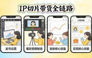 （17640期）IP切片带货全链路（更新）：从起号运营到爆款视频制造，系统掌握IP切片涨粉与变现核心技能