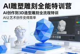 AI雕塑雕刻全能特训营,AI创作到3D造型雕刻全流程特训,AI让艺术创作变得简单