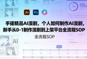 手搓精品AI漫剧，个人如何制作AI漫剧，新手从0-1制作漫剧到上架平台全流程SOP